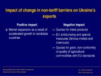 Impact of change in non-tariff barriers on Ukraine’s exports Positive impact ...