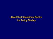 About the International Centre for Policy Studies