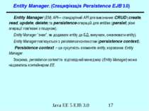 Entity Manager. (Специфікація Persistence EJB 3.0) Entity Manager (EM) API— с...