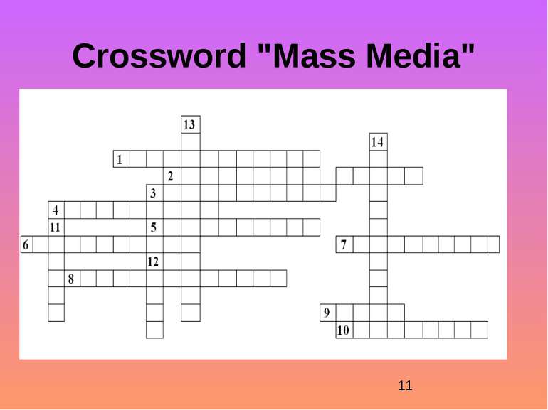 Crossword "Mass Media"