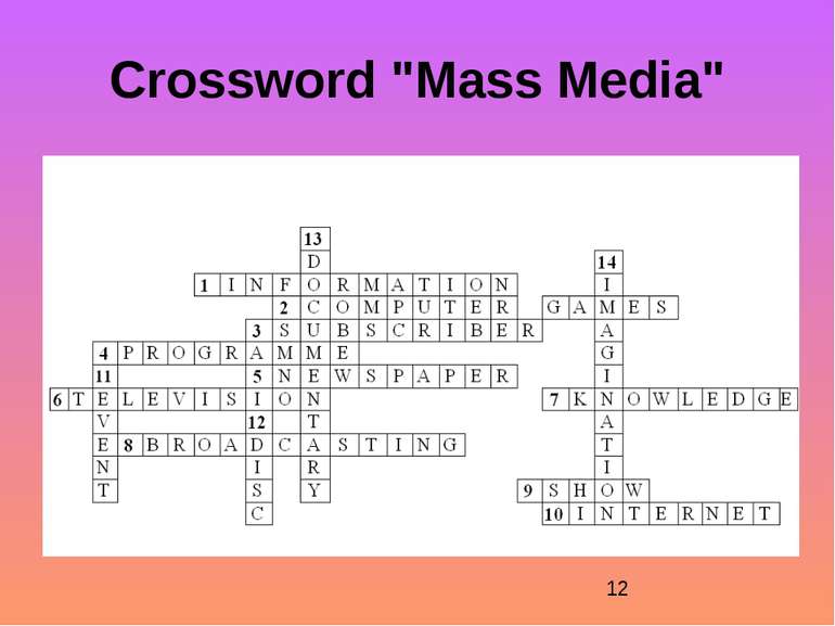 Crossword "Mass Media"
