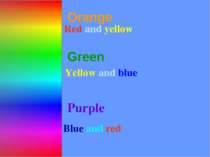 Orange Red and yellow Green Purple Blue and red СОСТАВНЫЕ ЦВЕТА Yellow and blue
