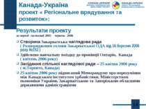 Канада-Україна проект « Регіональне врядування та розвиток»: Результати проек...