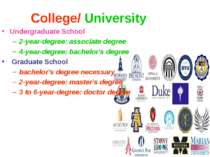 College/ University Undergraduate School 2-year-degree: associate degree 4-ye...