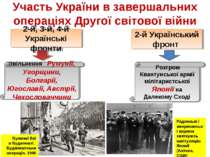 Участь України в завершальних операціях Другої світової війни 2-й, 3-й, 4-й У...