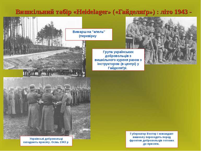 Вишкільний табір «Heidelager» («Гайделяґр») : літо 1943 - зима 1943/44 Губерн...