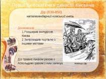 Перші Київські князі династії Києвичів Дір (830-850) напівлегендарний київськ...