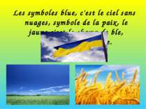 Les symboles blue, c'est le ciel sans nuages, symbole de la paix, le jaune c'...