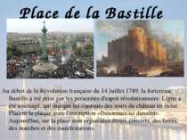Place de la Bastille Au début de la Révolution française du 14 Juillet 1789, ...