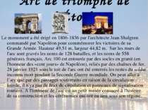 Arc de triomphe de l’Étoile Le monument a été érigé en 1806-1836 par l'archit...