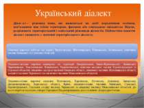 Український діалект Діале кт— різновид мови, що вживається як засіб порозумін...