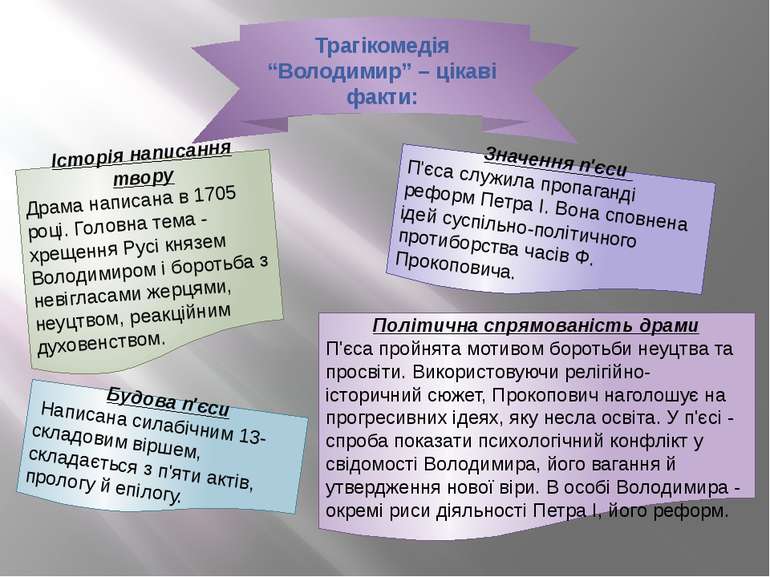 Трагікомедія “Володимир” – цікаві факти: Історія написання твору Драма написа...