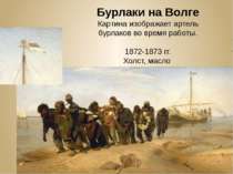 Бурлаки на Волге Картина изображает артель бурлаков во время работы. 1872-187...