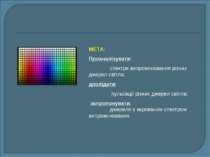 МЕТА: Проаналізувати: спектри випромінювання різних джерел світла; дослідити:...