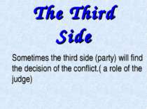 The Third Side Sometimes the third side (party) will find the decision of the...