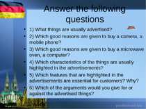 Answer the following questions 1) What things are usually advertised? 2) Whic...