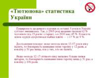 «Тютюнова» статистика України Поширеність щоденного куріння за останні 5 рокі...