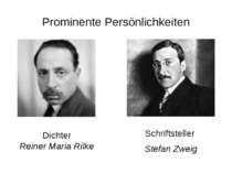 Prominente Persönlichkeiten Schriftsteller Stefan Zweig Dichter Reiner Maria ...