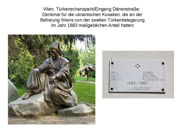 Wien, Türkenschanzpark/Eingang Dänenstraße:  Denkmal für die ukrainischen Kos...