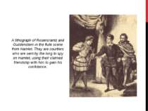 A lithograph of Rosencrantz and Guildenstern in the flute scene from Hamlet. ...
