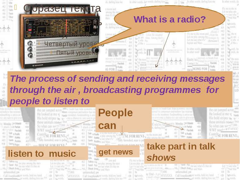 What is a radio? The process of sending and receiving messages through the ai...
