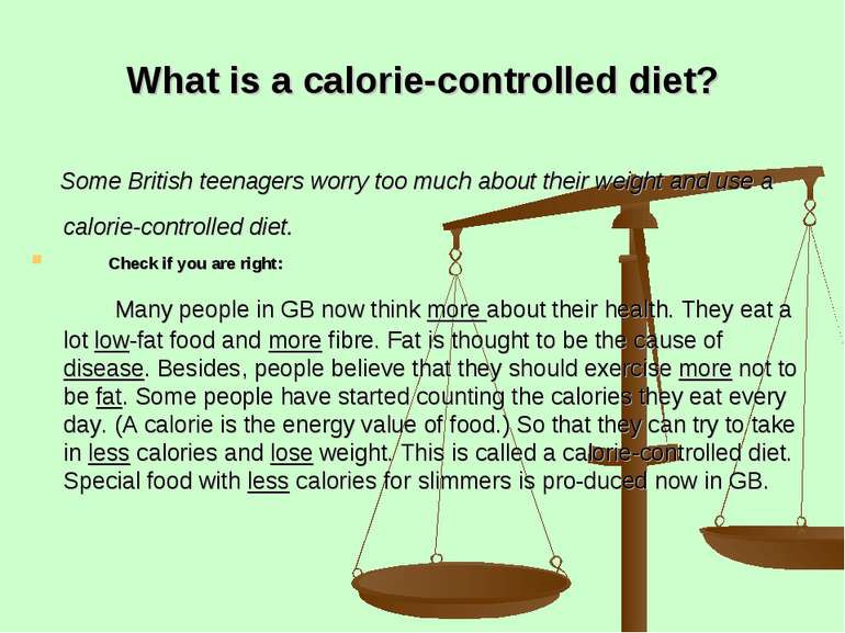 What is a calorie-controlled diet? Some British teenagers worry too much abou...