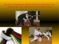 The colour of karatekas belt indicates their level of skill called “dan”. The...