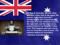 The flag of Australia: the red, white and blue Union Jack in the upper left q...