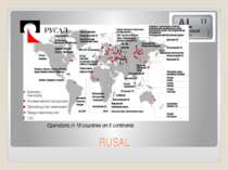 RUSAL Operations in 19 countries on 5 continents