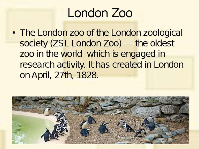 London Zoo The London zoo of the London zoological society (ZSL London Zoo) —...