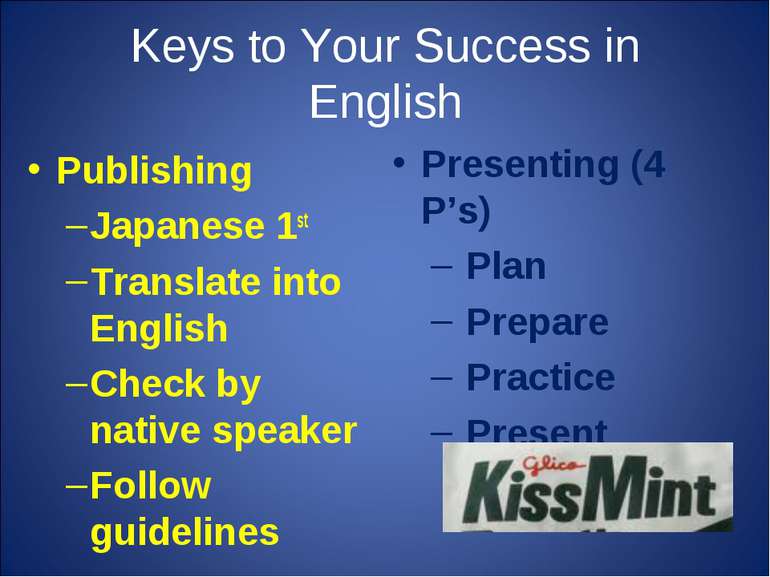 Keys to Your Success in English Publishing Japanese 1st Translate into Englis...