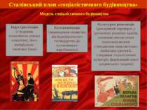 Сталінський план «соціалістичного будівництва» Індустріалізація (створення ек...