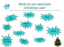 What do you associate Christmas with? Jesus Christ Christmas star Church serv...