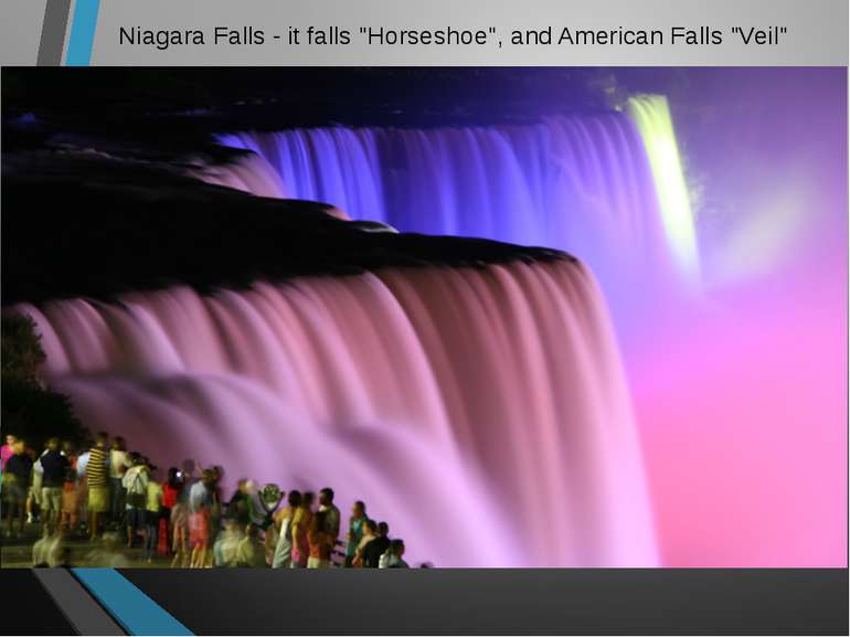 Niagara Falls - it falls "Horseshoe", and American Falls "Veil"