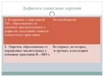 Дефисное написание наречий 4. В наречиях с приставкой ПО-, образованных от сл...