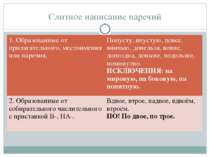 Слитное написание наречий 1. Образованные от прилагательного, местоимения или...