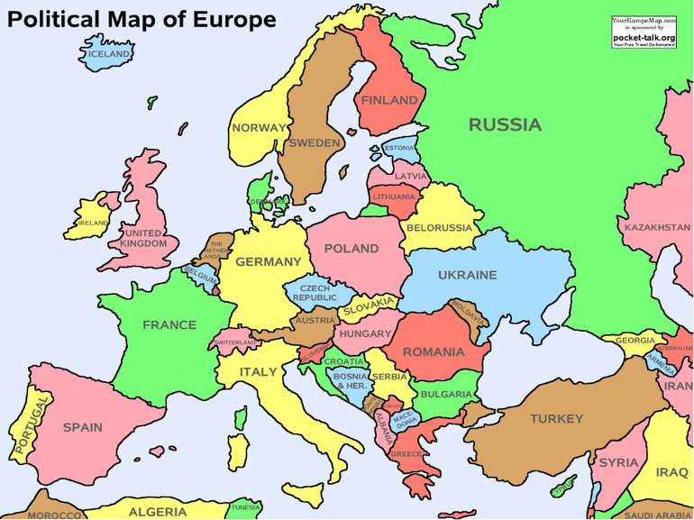 Карта європи