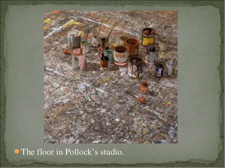 The floor in Pollock’s studio.