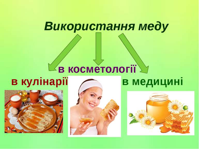 Використання меду в кулінарії в медицині в косметології