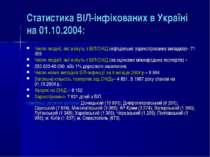 Статистика ВІЛ-інфікованих в Україні на 01.10.2004: Число людей, які живуть з...