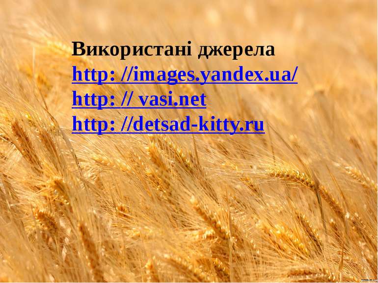 Використані джерела http: //images.yandex.ua/ http: // vasi.net http: //detsa...