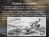 Поема «Гамалія» Сміливість, відвага, вільне, безжурне життя притаманні образа...