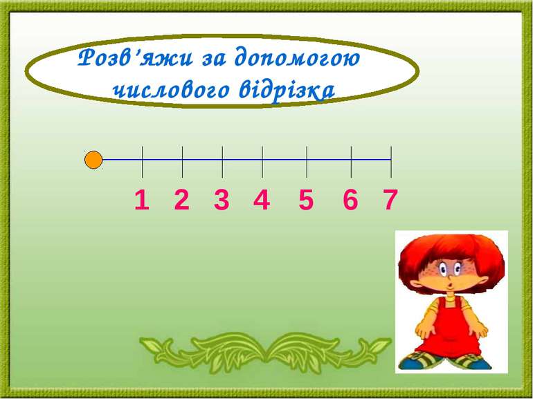 Розв’яжи за допомогою числового відрізка 1 2 3 4 5 6 7