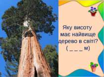   Яку висоту має найвище дерево в світі? ( _ _ _ м) 5 запитань, які стосуютьс...