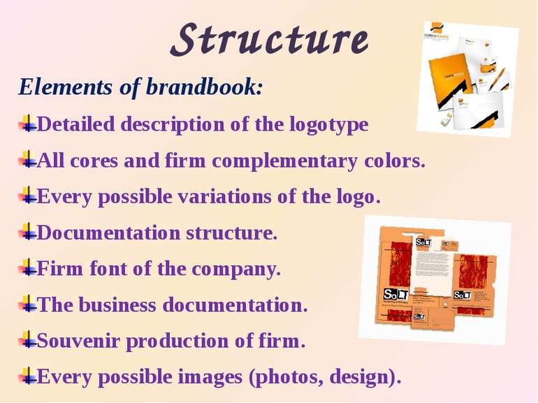 Structure Elements of brandbook: Detailed description of the logotype All cor...