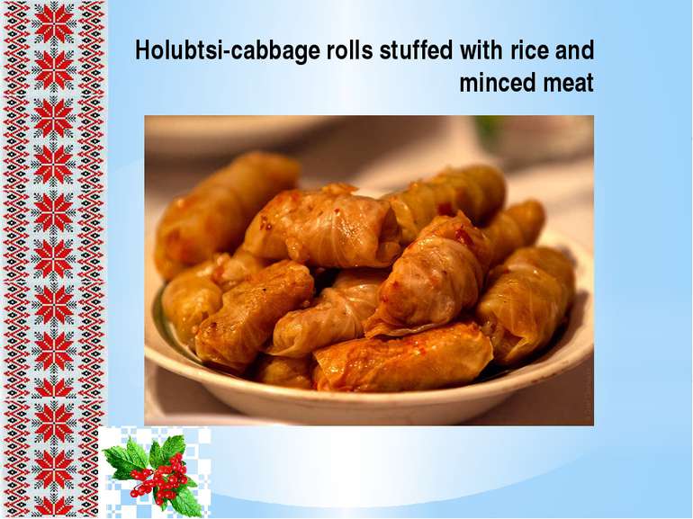 Holubtsi-cabbage rolls stuffed with rice and minced meat