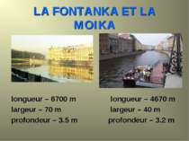 LA FONTANKA ET LA MOIKA longueur – 6700 m longueur – 4670 m largeur – 70 m la...