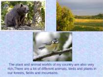 The plant and animal worlds of my country are also very rich.There are a lot ...