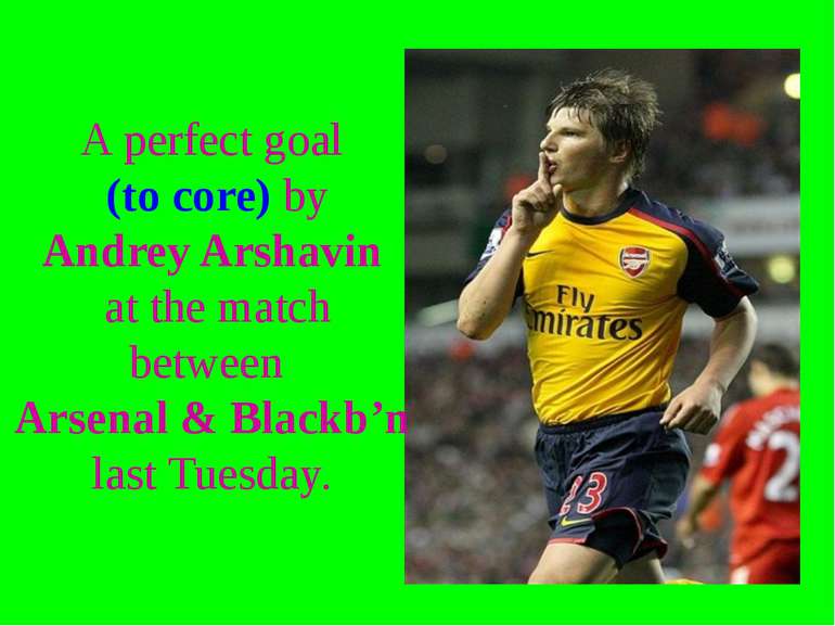 A perfect goal (to core) by Andrey Arshavin at the match between Arsenal & Bl...