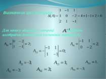 Визначник цієї матриці Для запису оберненої матриці знайдемо алгебраїчні допо...